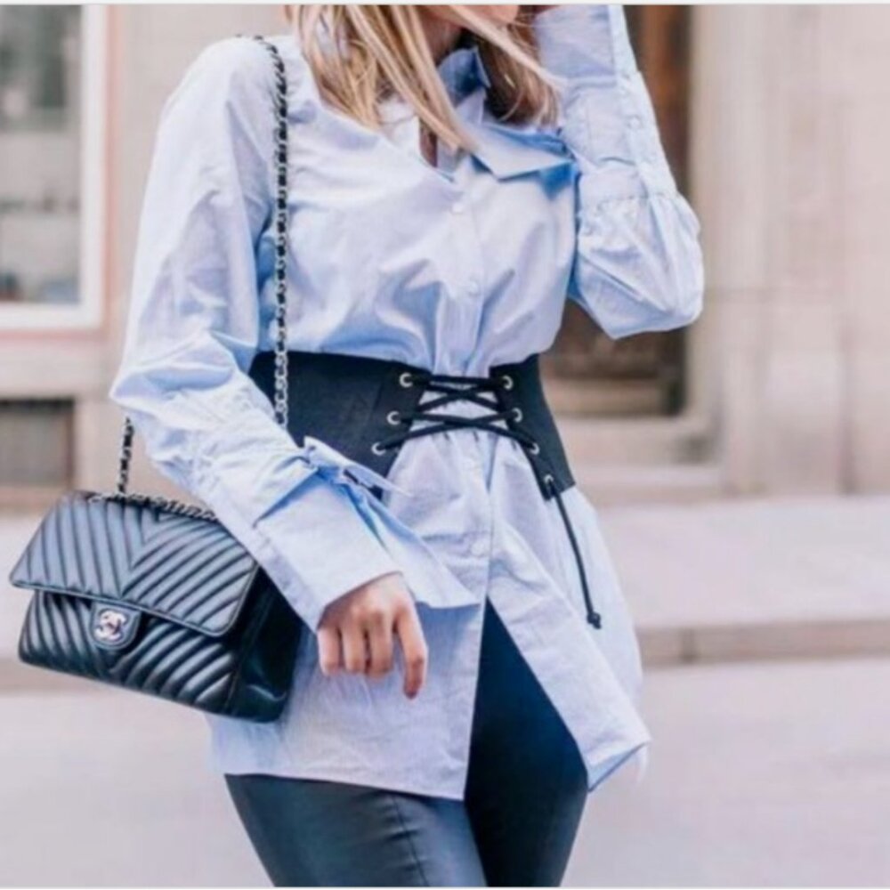 Zara Denim Corset with Laces